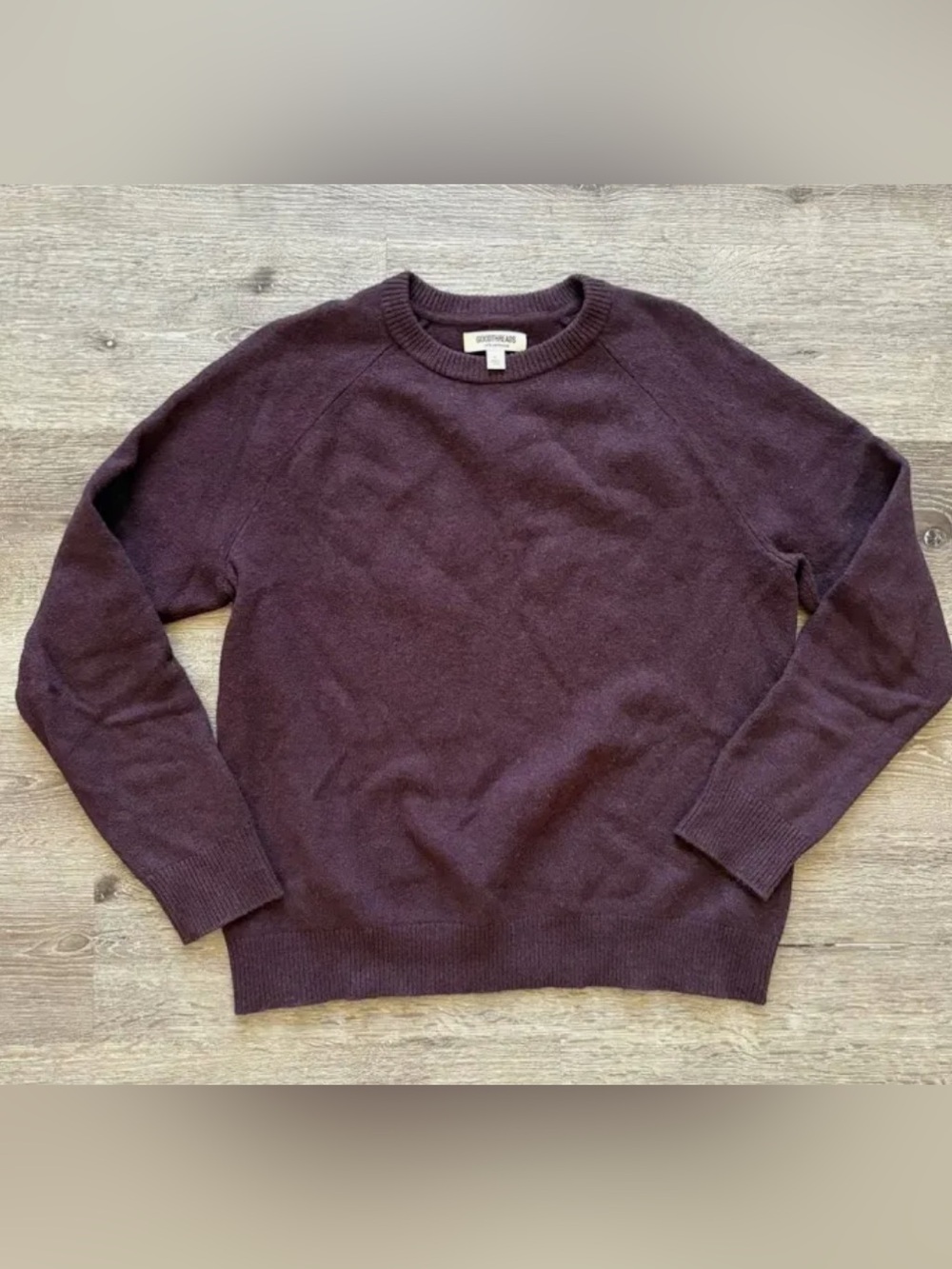 Goodthreads Men's XL Crewneck 100% Lambswool Sweater in Dark Plum